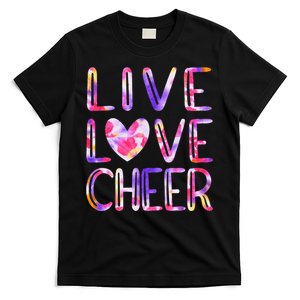 Funny Cheerleading Tie Dye Cheer Love Cheer Mom T-Shirt