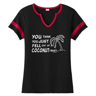 Funny Coconut Tree Kamala Harris Political Humor Ladies Halftime Notch Neck Tee