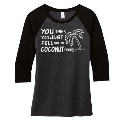 Funny Coconut Tree Kamala Harris Political Humor Women's Tri-Blend 3/4-Sleeve Raglan Shirt