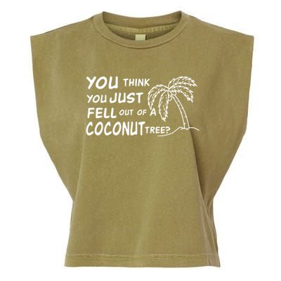 Funny Coconut Tree Kamala Harris Political Humor Garment-Dyed Women's Muscle Tee