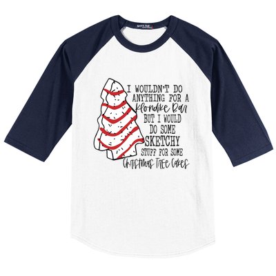 Funny Christmas Tree Cakes Baseball Sleeve Shirt