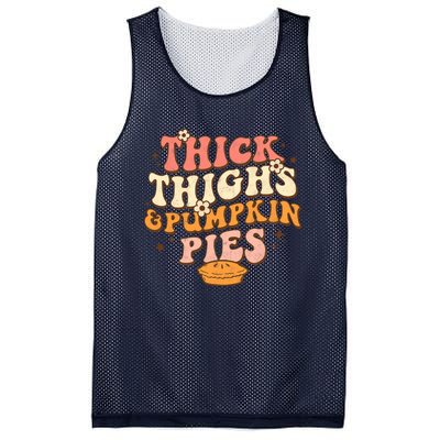 Funny Cute Thanksgiving Thick Thighs Pumpkin Pies Autumn Mesh Reversible Basketball Jersey Tank