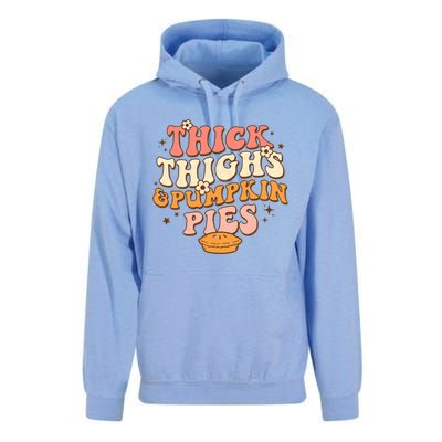 Funny Cute Thanksgiving Thick Thighs Pumpkin Pies Autumn Unisex Surf Hoodie