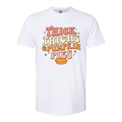 Funny Cute Thanksgiving Thick Thighs Pumpkin Pies Autumn Softstyle® CVC T-Shirt