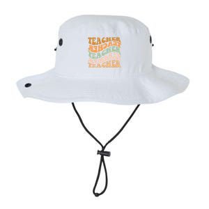 Funny Cute Thankful Sixth Grade Teacher Retro Fall Vibes Autumn Leaves Legacy Cool Fit Booney Bucket Hat