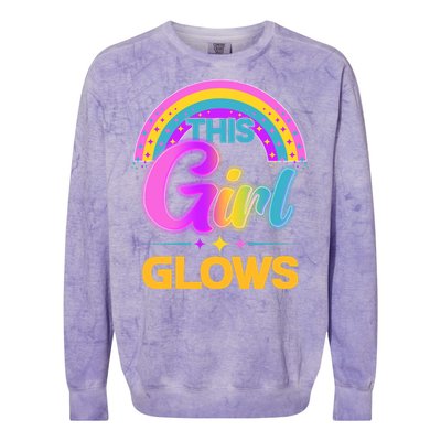 Funny Cute This Girl Glows Colorblast Crewneck Sweatshirt