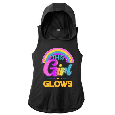 Funny Cute This Girl Glows Ladies PosiCharge Tri-Blend Wicking Draft Hoodie Tank