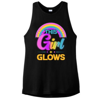 Funny Cute This Girl Glows Ladies PosiCharge Tri-Blend Wicking Tank