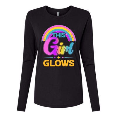 Funny Cute This Girl Glows Womens Cotton Relaxed Long Sleeve T-Shirt