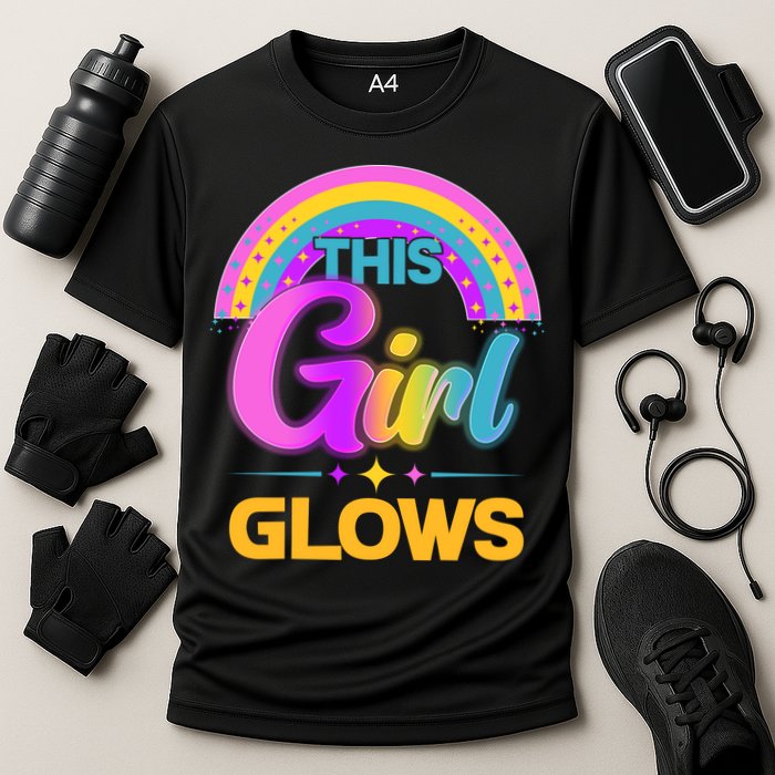 Funny Cute This Girl Glows Cooling Performance Crew T-Shirt