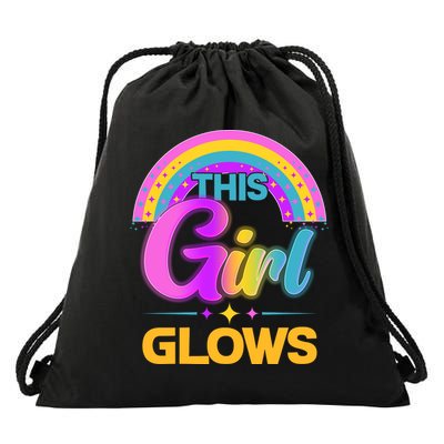 Funny Cute This Girl Glows Drawstring Bag