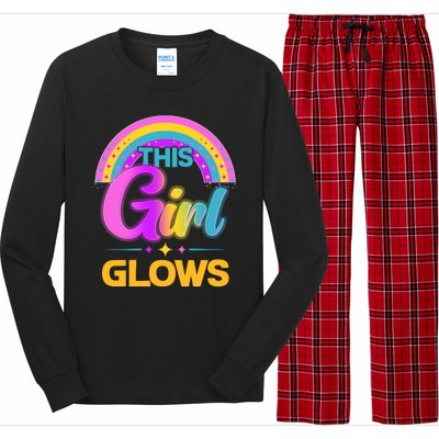 Funny Cute This Girl Glows Long Sleeve Pajama Set