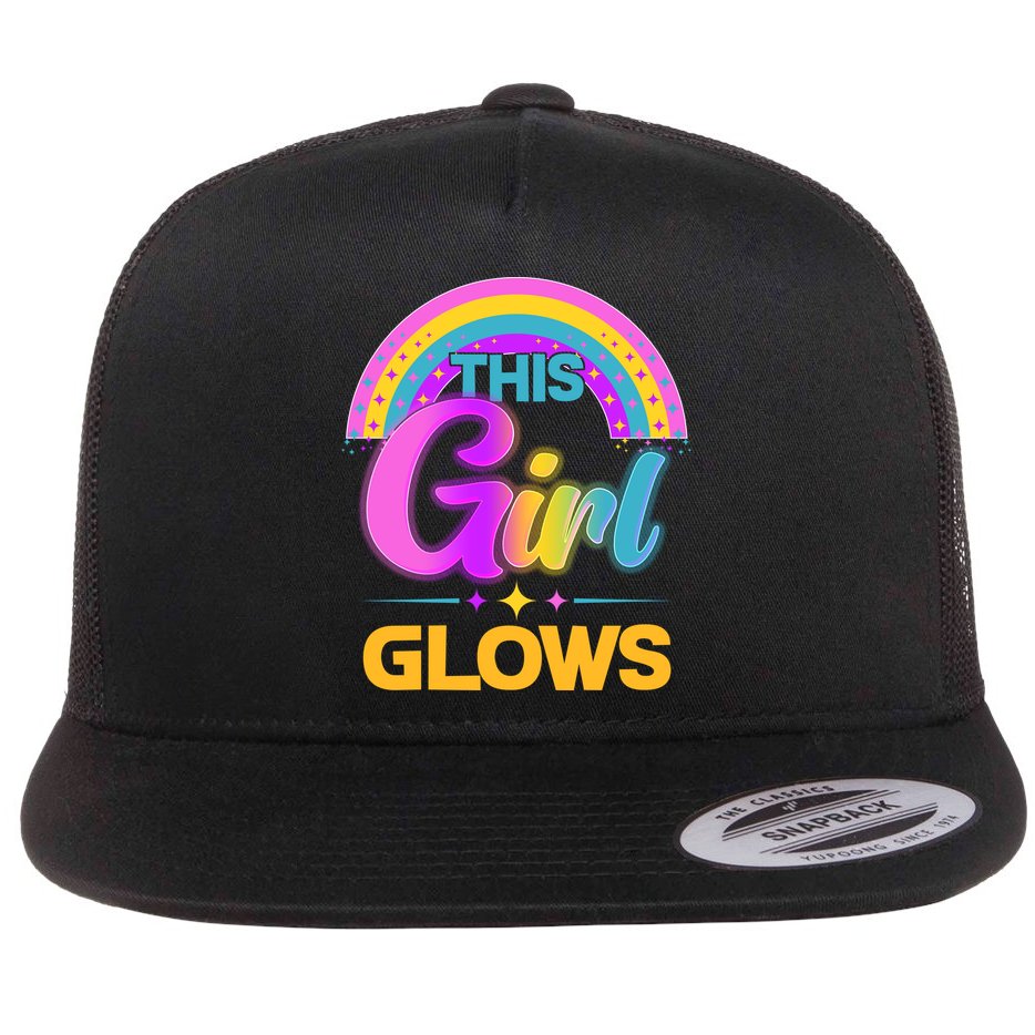 Funny Cute This Girl Glows Flat Bill Trucker Hat