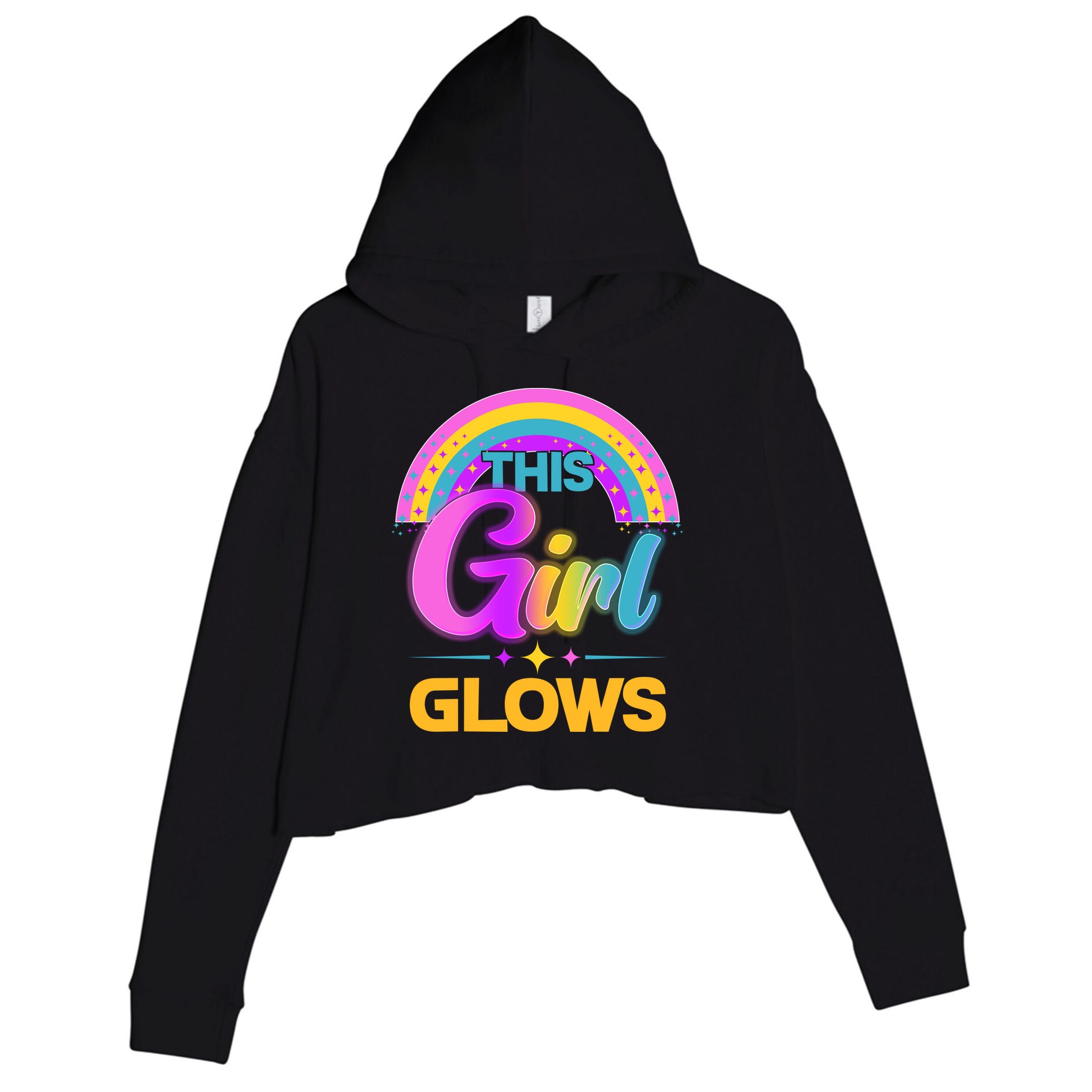 Funny Cute This Girl Glows Crop Fleece Hoodie