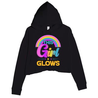 Funny Cute This Girl Glows Crop Fleece Hoodie