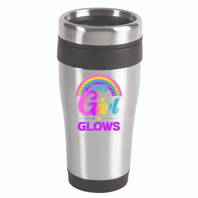 Funny Cute This Girl Glows 16oz Travel Tumbler