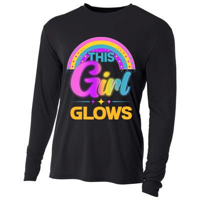 Funny Cute This Girl Glows Cooling Performance Long Sleeve Crew