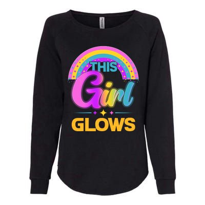 Funny Cute This Girl Glows Womens California Wash Sweatshirt