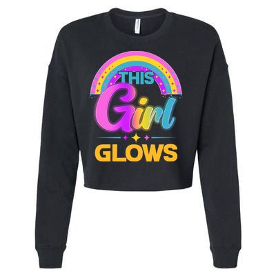 Funny Cute This Girl Glows Cropped Pullover Crew