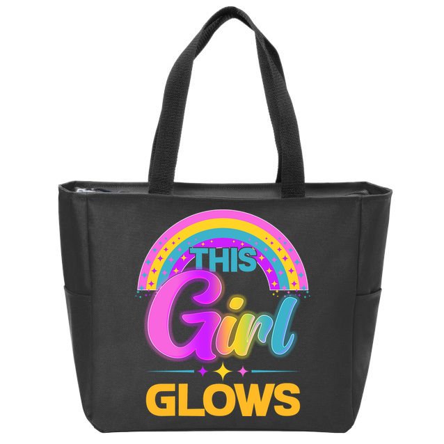 Funny Cute This Girl Glows Zip Tote Bag