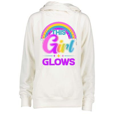 Funny Cute This Girl Glows Womens Funnel Neck Pullover Hood