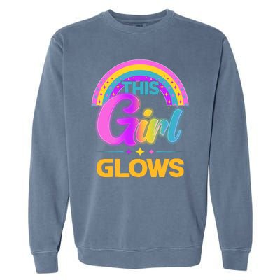 Funny Cute This Girl Glows Garment-Dyed Sweatshirt