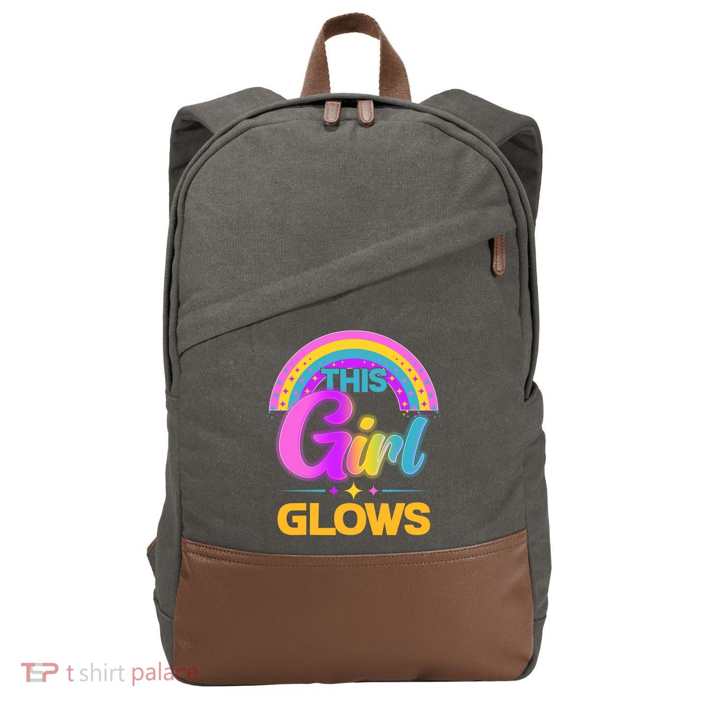 Funny Cute This Girl Glows Cotton Canvas Backpack