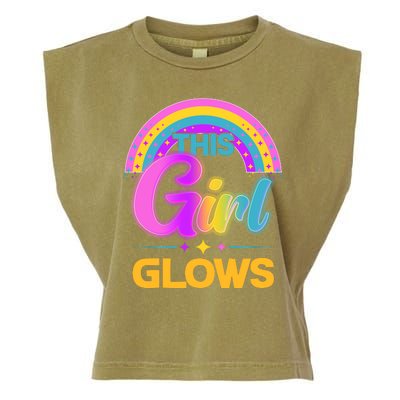 Funny Cute This Girl Glows Garment-Dyed Women's Muscle Tee