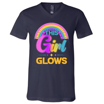 Funny Cute This Girl Glows V-Neck T-Shirt