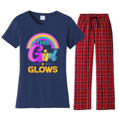 Funny Cute This Girl Glows Women's Flannel Pajama Set