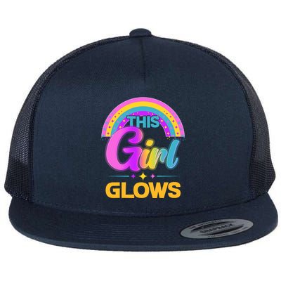 Funny Cute This Girl Glows Flat Bill Trucker Hat