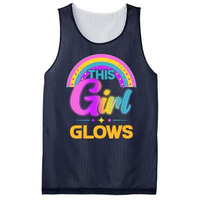 Funny Cute This Girl Glows Mesh Reversible Basketball Jersey Tank