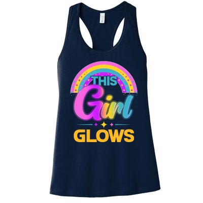 Funny Cute This Girl Glows Women's Racerback Tank