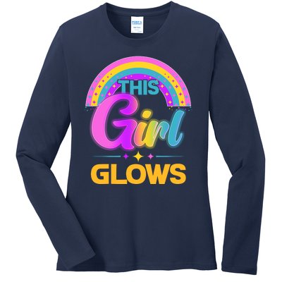 Funny Cute This Girl Glows Ladies Long Sleeve Shirt