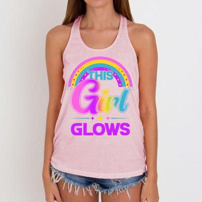 Funny Cute This Girl Glows Women's Knotted Racerback Tank