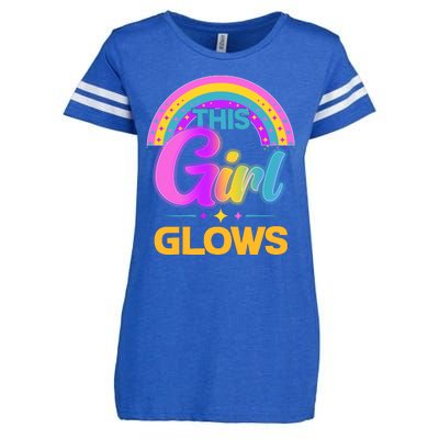 Funny Cute This Girl Glows Enza Ladies Jersey Football T-Shirt