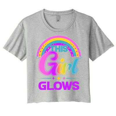 Funny Cute This Girl Glows Women's Crop Top Tee