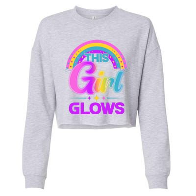 Funny Cute This Girl Glows Cropped Pullover Crew