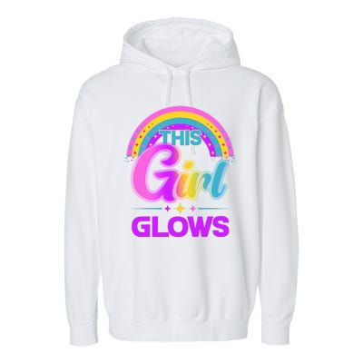 Funny Cute This Girl Glows Garment-Dyed Fleece Hoodie