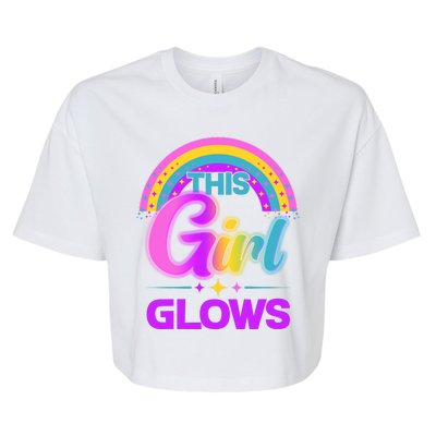 Funny Cute This Girl Glows Bella+Canvas Jersey Crop Tee