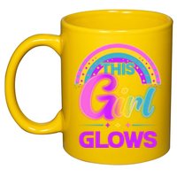 Funny Cute This Girl Glows 11oz C Handle Ceramic Mug