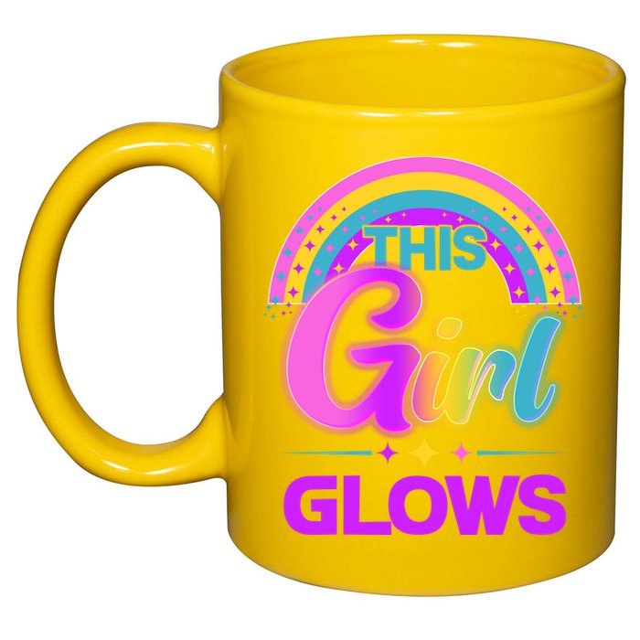 Funny Cute This Girl Glows 11oz C Handle Ceramic Mug