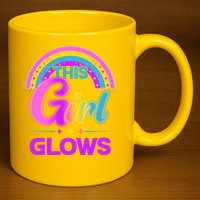 Funny Cute This Girl Glows 11oz C Handle Ceramic Mug