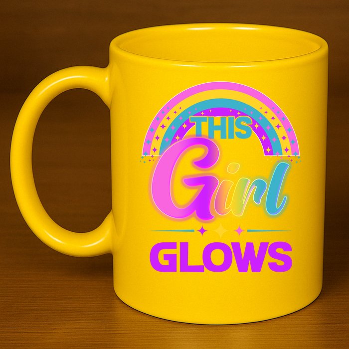 Funny Cute This Girl Glows 11oz C Handle Ceramic Mug
