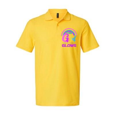 Funny Cute This Girl Glows Softstyle Adult Sport Polo