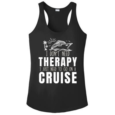 Funny Cruise Therapy Cruise Squad Cruise Ship Cruising Family Cruise Vacation Ladies PosiCharge Competitor Racerback Tank