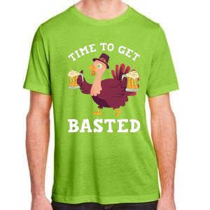 Funny Cute Thanksgiving Time To Get Basted Turkey Gift Adult ChromaSoft Performance T-Shirt