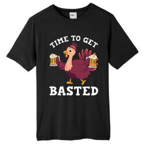 Funny Cute Thanksgiving Time To Get Basted Turkey Gift Tall Fusion ChromaSoft Performance T-Shirt