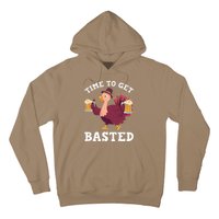 Funny Cute Thanksgiving Time To Get Basted Turkey Gift Hoodie