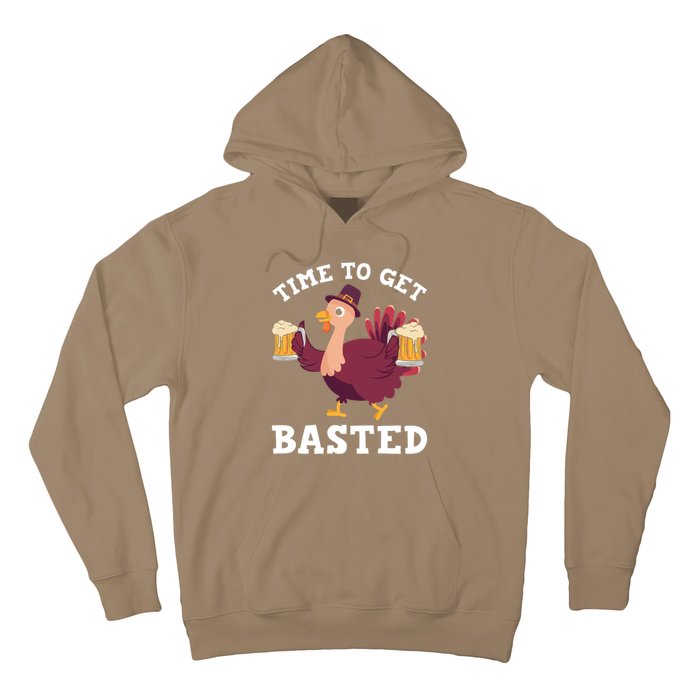 Funny Cute Thanksgiving Time To Get Basted Turkey Gift Hoodie